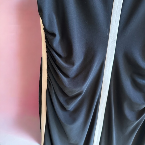 Lauren by Ralph Lauren Black White Ruched Colorblock Dress 12 - Picture 3 of 5